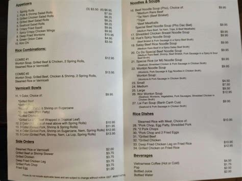 Co Do Hue Express Menu - excelmoms