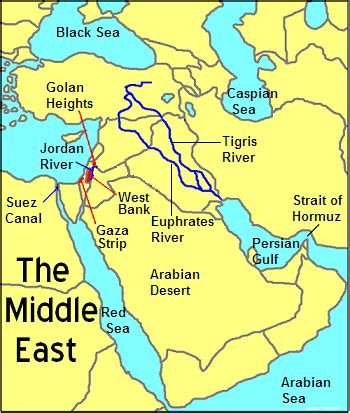 Middle East Physical Map With Rivers