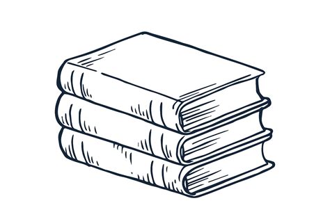 Line Art Stack Of Books Illustration Vector Download