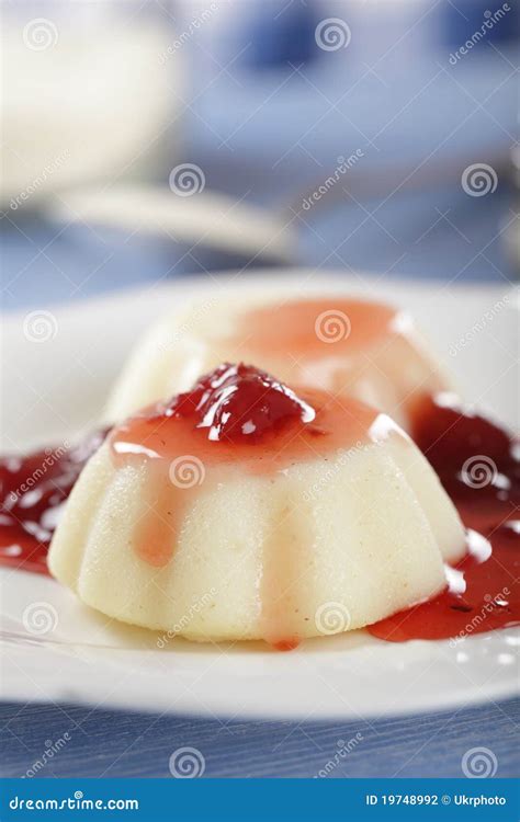 Semolina pudding with jam stock photo. Image of children - 19748992