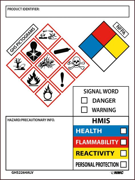 GHS Secondary Container Labels with Box (#GHS2264ALV) - GHS Labels - Labels - Safety Identification