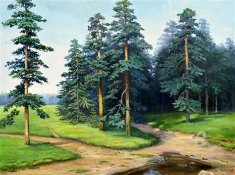 Pine Trees., Painting by Sergey Lutsenko | Artmajeur