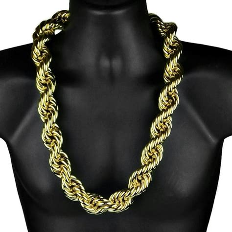 Bling Cartel - Huge Mens 14k Gold Plated Chain Hollow Rope 30MM Wide x 30" Inch Hip Hop Dookie ...