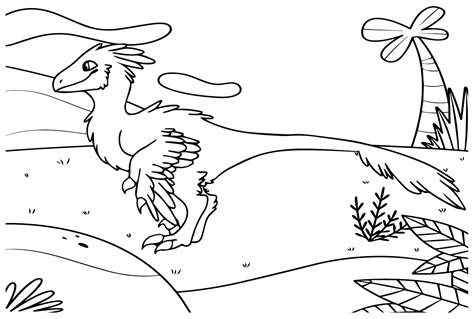 Utahraptor Picture to Color - Free Printable Coloring Pages