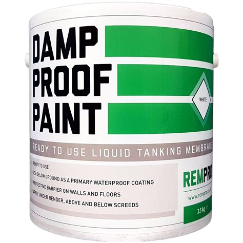 Buy Rempro 2.5kg White Damp Proof Paint - Internal & External Liquid DPM for Water & Vapour ...