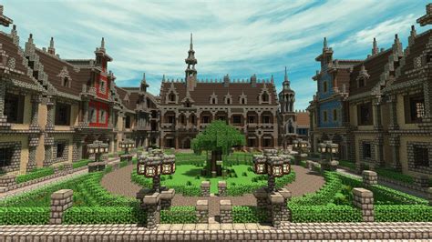 Minecraft Medieval Town Square