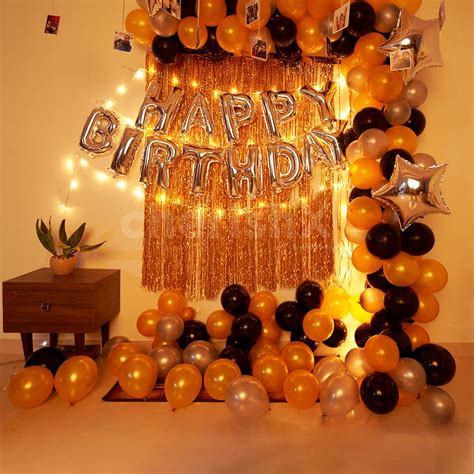 Get fancy with this Glorious Black and Golden Birthday decor and surprise your loved ones ...