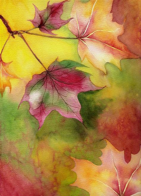 Autumn art, Watercolor artist, Watercolor leaves