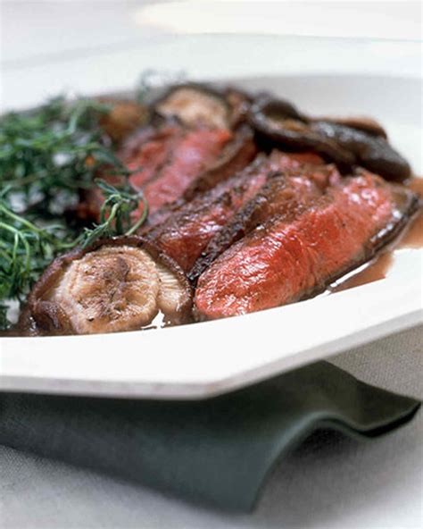 Shell Steak with Shiitake Mushroom Sauce Recipe | Martha Stewart