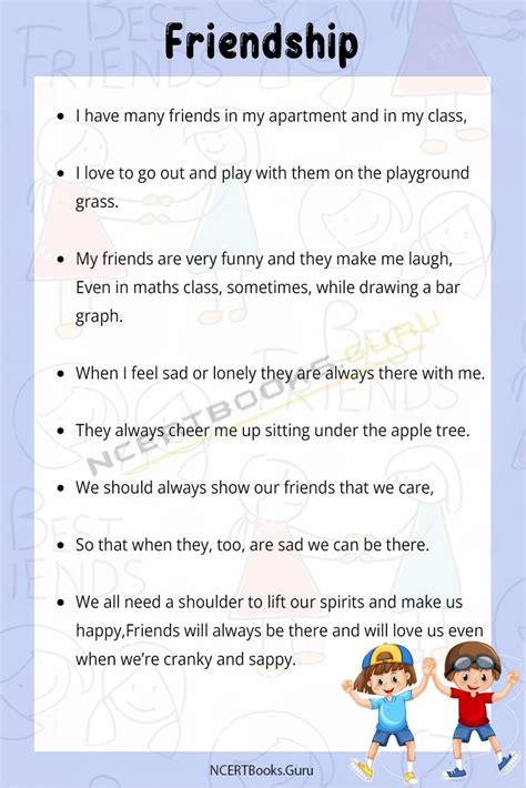 Friendship Poems For Best Friends For Kids