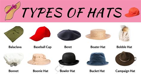 Types of Hats | 55 Different Hat Styles for Men and Women • 7ESL