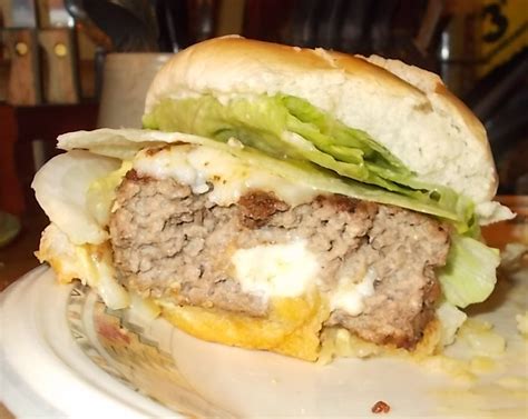 Jancey's Cooking Corner: Cheese Stuffed Burger