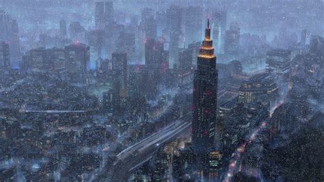 Snowy Tokyo Night - Your Name. 4K Ultra HD Wallpaper