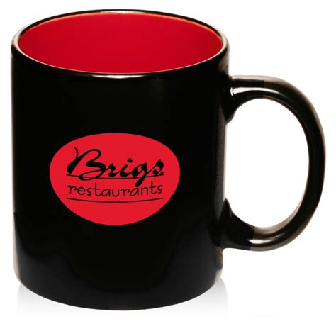 Promotional Coffee Mugs – 11 oz. Hilo Black Matte Two-Tone Mugs