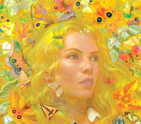 Luna moth, fantasy, butterfly, art, portrait, donato giancola, yellow ...