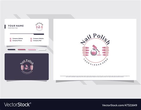 Nail polish logo with creative concept Royalty Free Vector