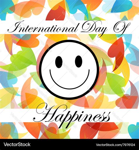 Card for international day of happiness Royalty Free Vector