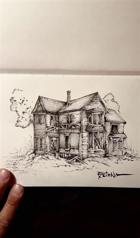 Abandoned house. 🏡 : r/drawing