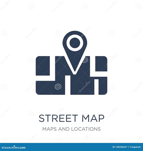 Street Map Icon. Trendy Flat Vector Street Map Icon on White Background from Maps and Locations ...