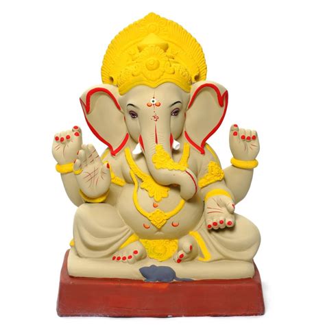 18 Inch Clay Ganesh Idol at Rs 4900/piece | Clay Ganesha Statue in ...