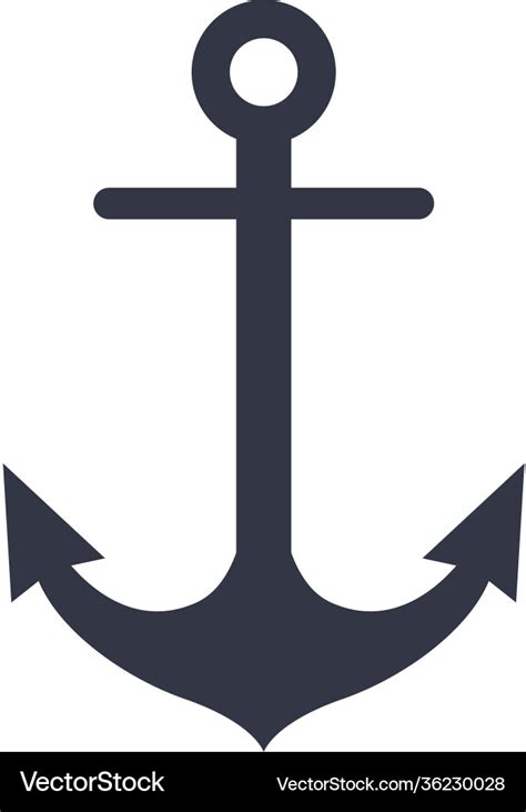 Black navy anchor isolated flat icon logo Vector Image