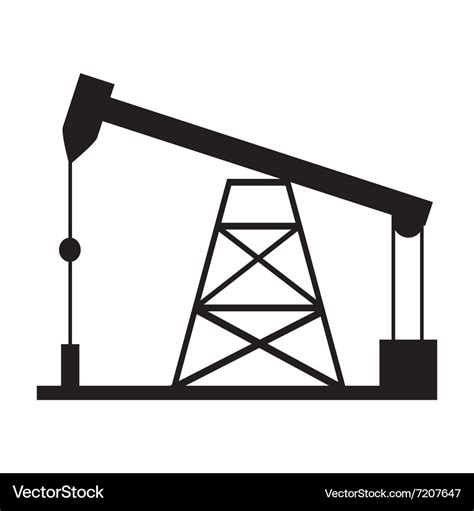 Oil drilling rig silhouette Royalty Free Vector Image