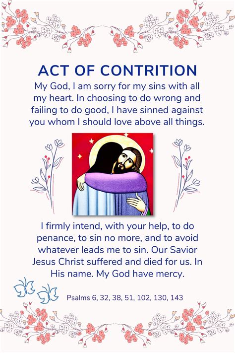 Act of Contrition Prayer Poster Printable A3 11.7 X 16.5 Catholic Prayers Printable Poster Act ...