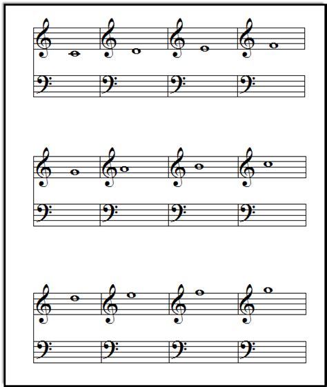 Flashcards for Music Notes, Free Printable Flashcards Template