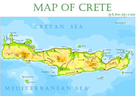 Crete island Greece map - Crete Greece map island (Southern Europe - Europe)