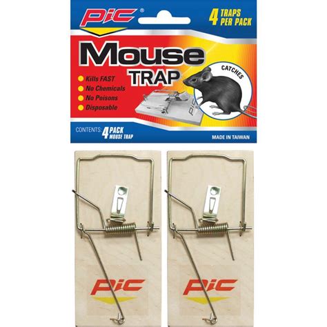 PIC 4 Wood Mouse Traps (6-Pack)-814103023558 - The Home Depot