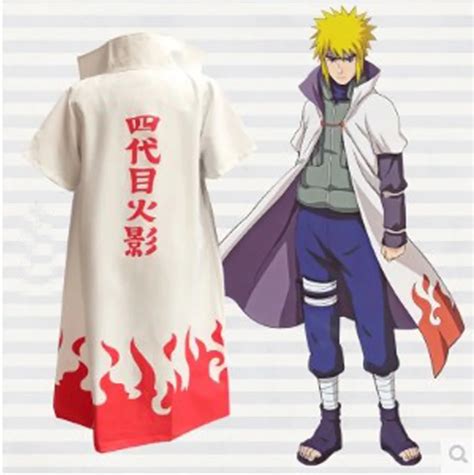 Naruto Shippuden Cosplay Cloak 4th Hokage Cloak Robe White Cape Dust ...