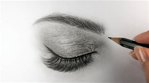 TIMELAPSE - Drawing Hyper Realistic Closed Eye - YouTube