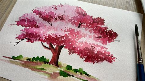 How to Paint a Cherry Blossom Tree in Watercolor - Watercolor Painting Trees - Paint a Tree ...