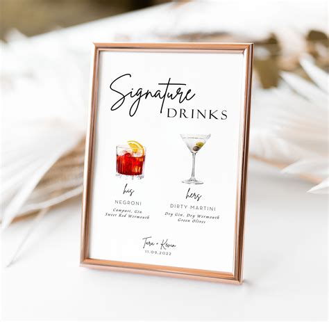 Printable Signature Cocktail Sign Printable Signature Drink - Etsy | Signature drinks sign ...