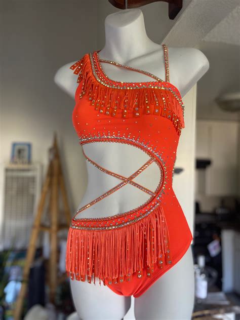 Fierce Jazz Dance Costume in Bright Fiery Orange - Etsy UK