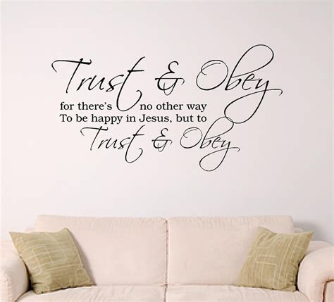 Hymn Wall Graphic Trust and Obey Wall Decal - Etsy