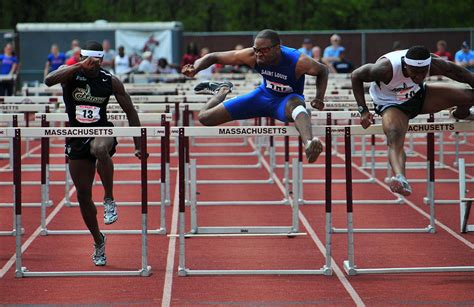 100 Meters Men's Hurdles Photograph by Mike Martin - Fine Art America