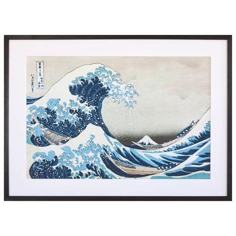 Katsushika Hokusai - The Great Wave off Kanagawa, Grey Painted Ash Framed Print