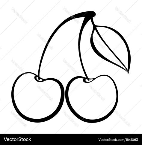 Monochrome of cherry logo Royalty Free Vector Image