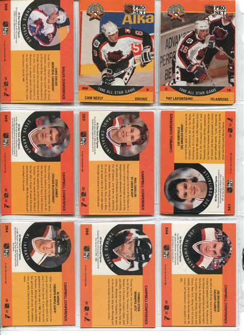 1990 ALL STAR HOCKEY CARDS, 2 SHEETS,( MIKE GARTELL, CHRIS CHELIOS, BRETT HULL, WAYNE GRETZKY ...