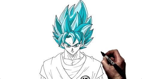 Goku Super Saiyan God Drawings Easy