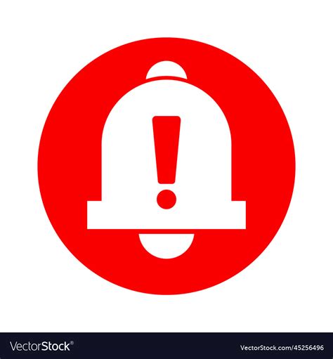 Emergency alert bell icon or warning and danger Vector Image