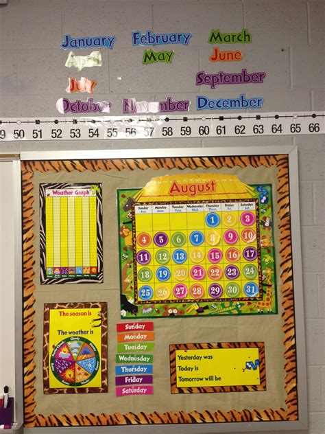 Calendar bulletin board | Escuela, Aula