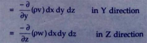 Derivation of continuity equation in cartesian coordinates