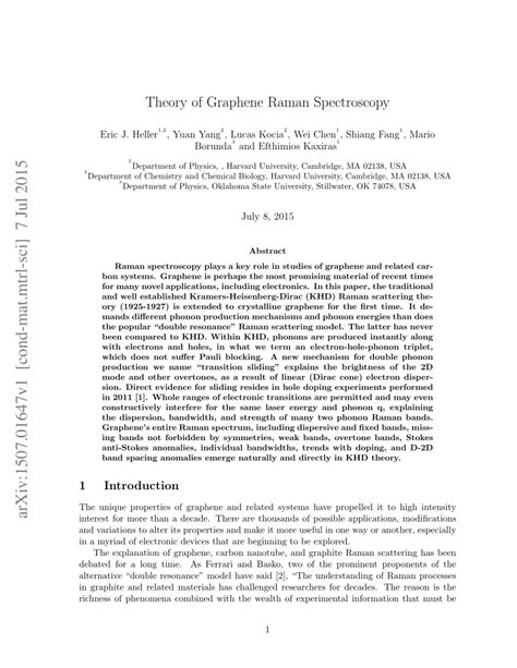 (PDF) Theory of Graphene Raman Scattering