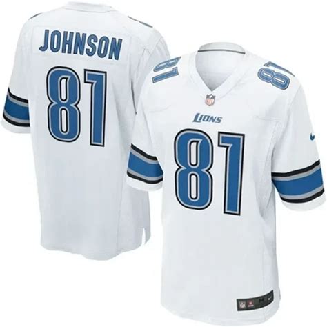 Detroit Lions Calvin Johnson #81 Road Game Jersey - Vintage Detroit Collection