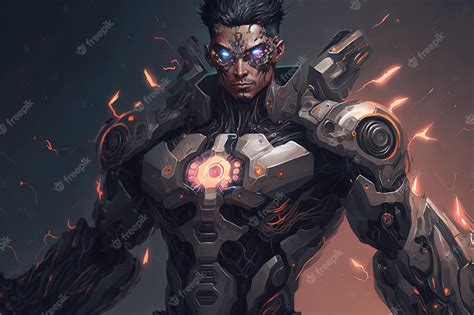 Premium Photo | Concept art of a cyborg