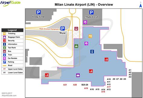 Linate airport kaart - Milaan linate kaart (Lombardije - Italië)