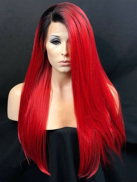 Black And Bright Red Hair - Hair Style Lookbook for Trends & Tutorials