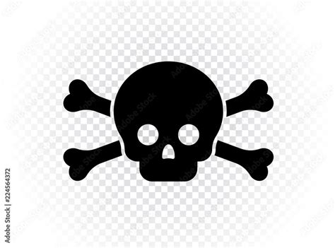 Vector illustration of skeleton skull with crossed bones. Symbol of death, halloween or poison ...